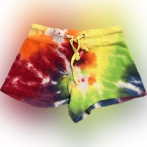 Lucy Tie Dye Terry Shorts with Drawstring Girls Size 5 (Medium)